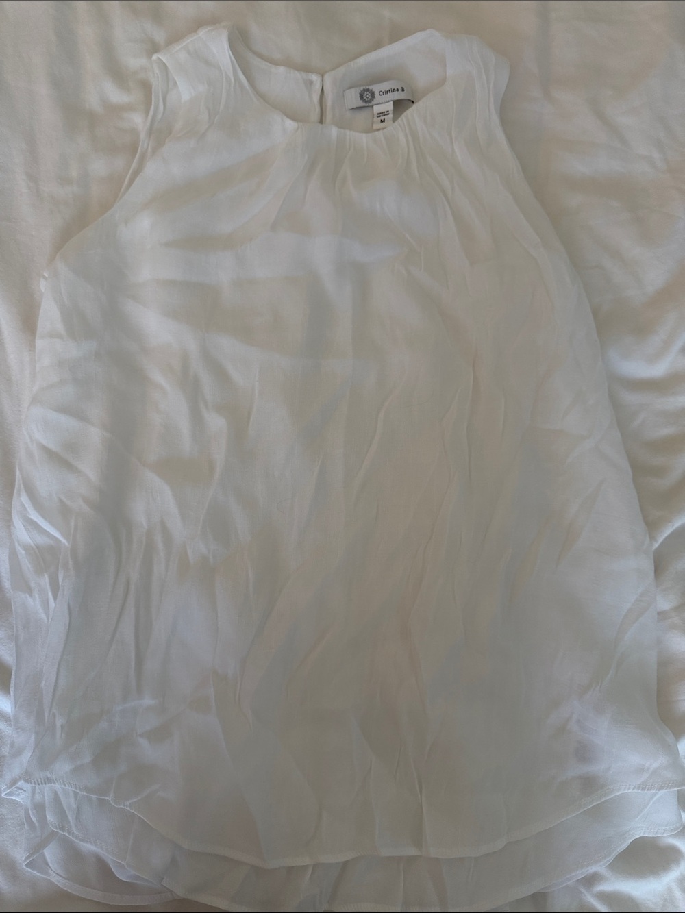 Casual White Sleeveless Tank Top